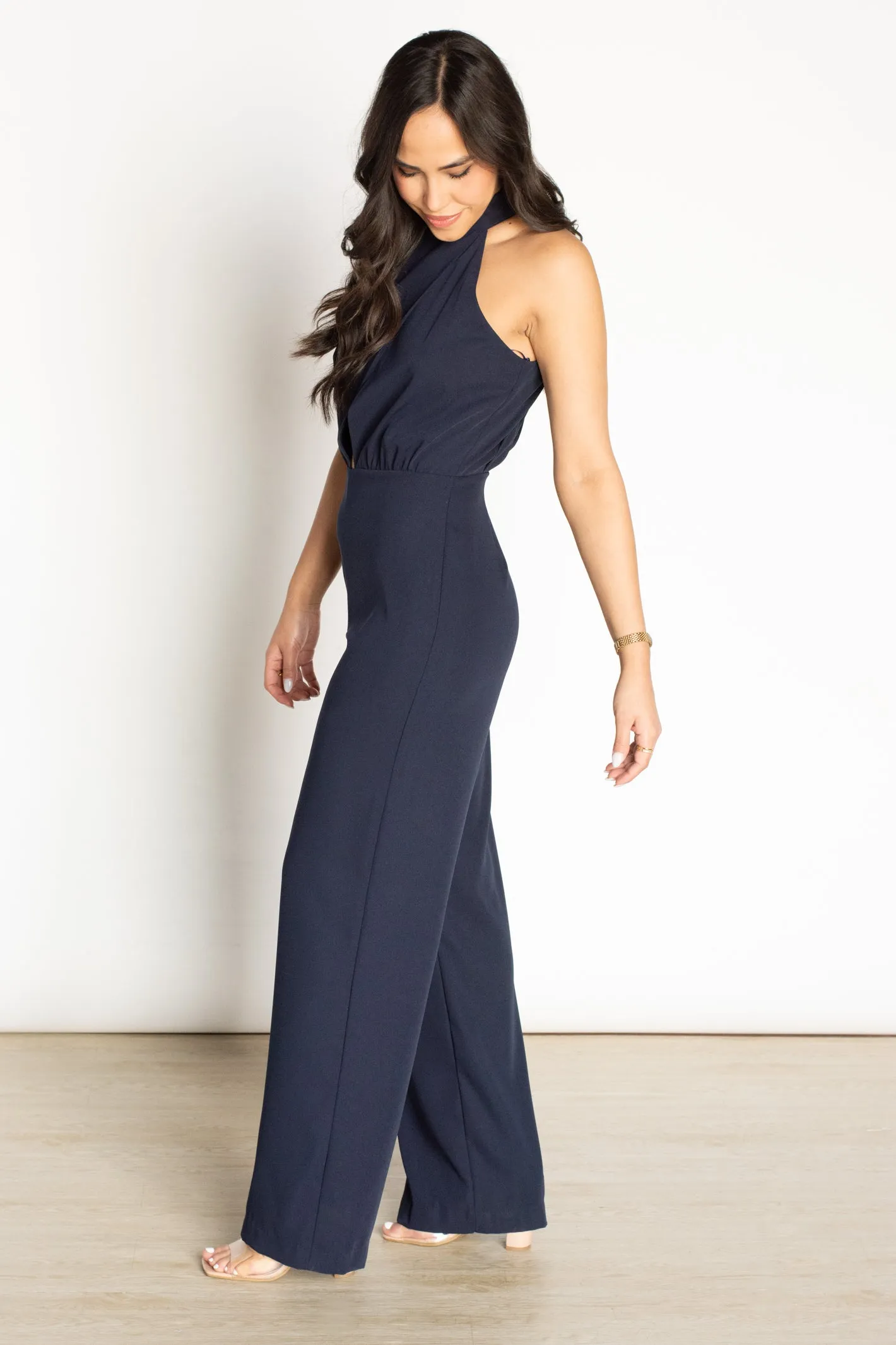 Seek Me Out Navy Jumpsuit