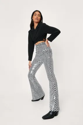 Sequin Checkerboard Pattern Pants