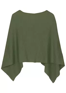 Sibin Linnebjerg Paris Poncho - Light Army: Trendy and comfortable poncho in Light Army color. Perfect for any occasion.