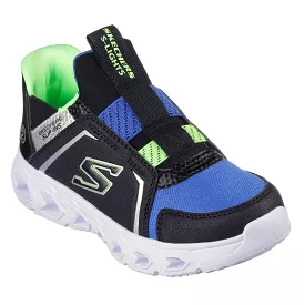 Skechers Black Lime S Lights Slip On Hypno Flash Kids Sneaker