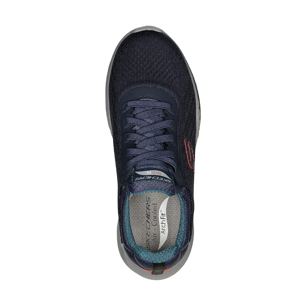 SKECHERS Men's Arch Fit Orvan-Trayver Running Shoe (Dark Navy)