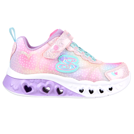 Skechers Pink Multi Love Hearts Lights Kids Sneaker