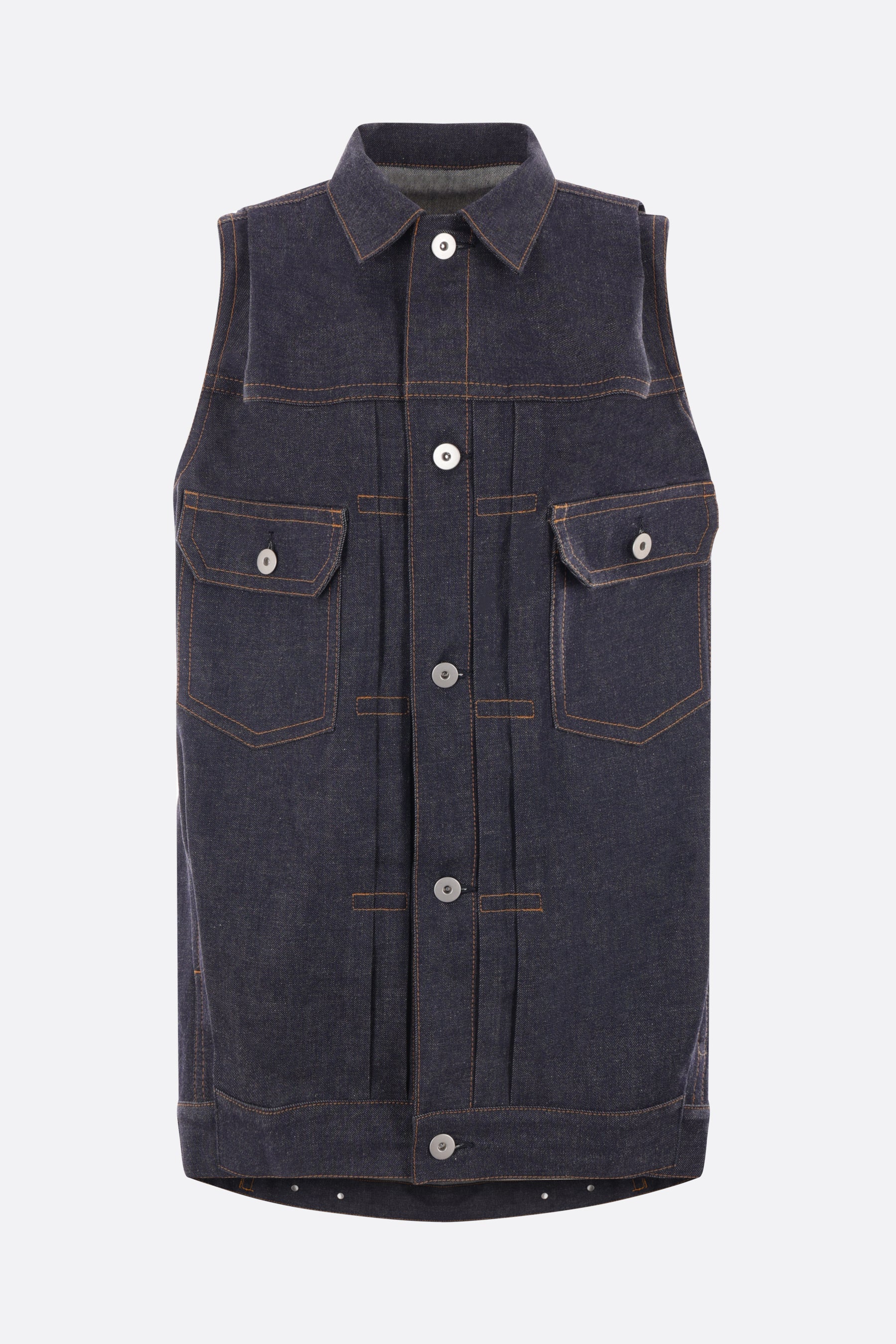 sleeveless denim dress