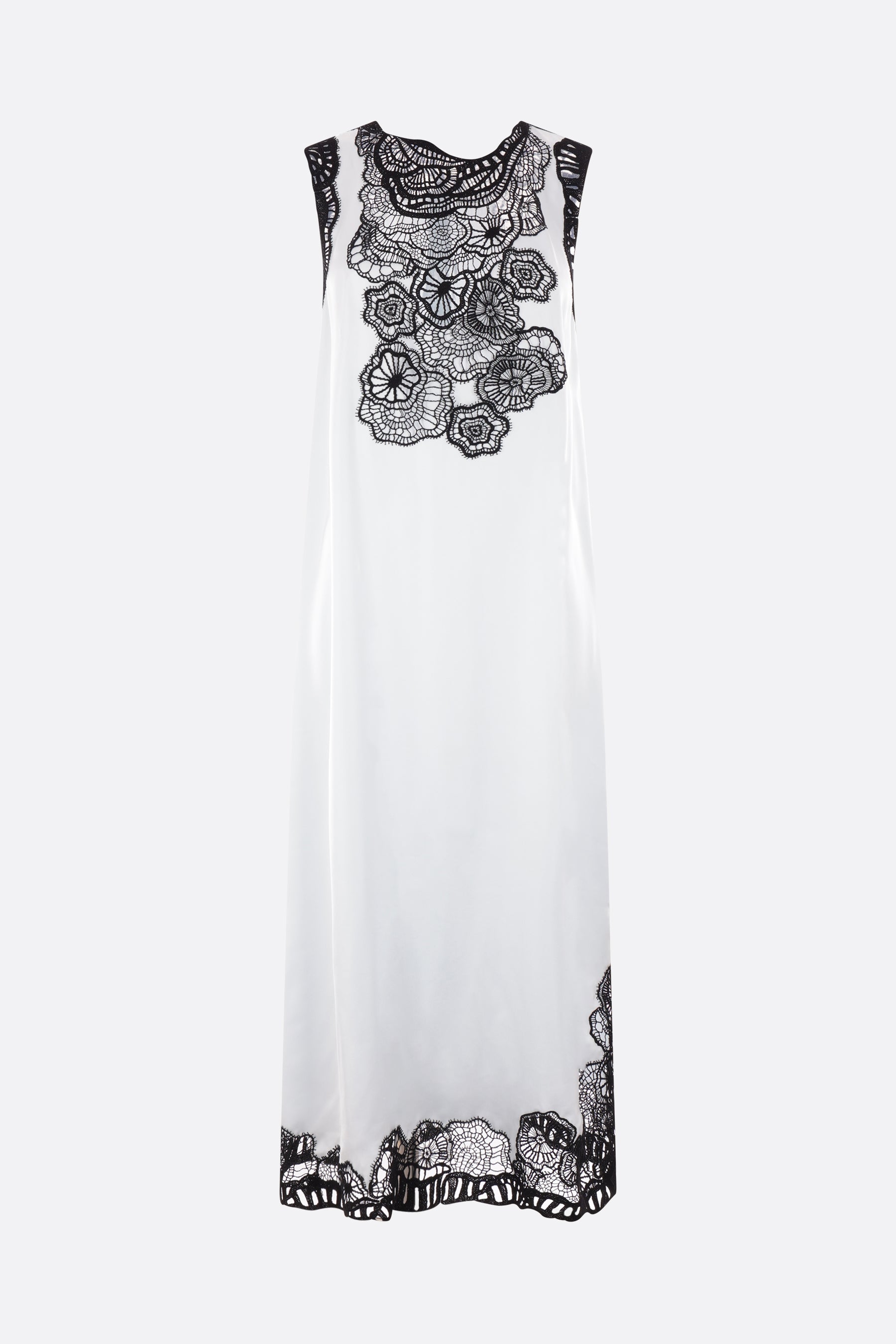 sleeveless lace viscose dress