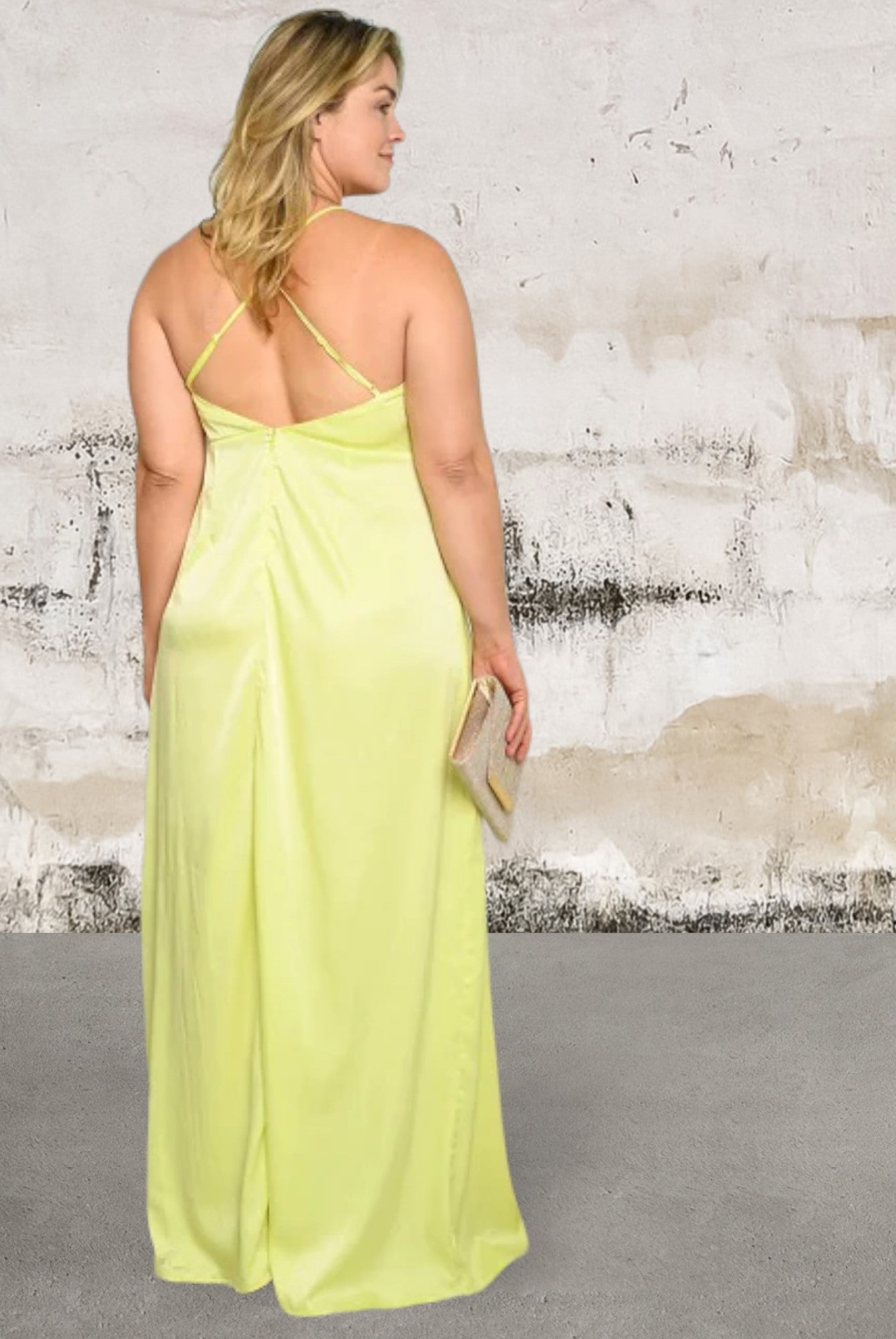 Sleeveless v neck plus size surplice maxi dress