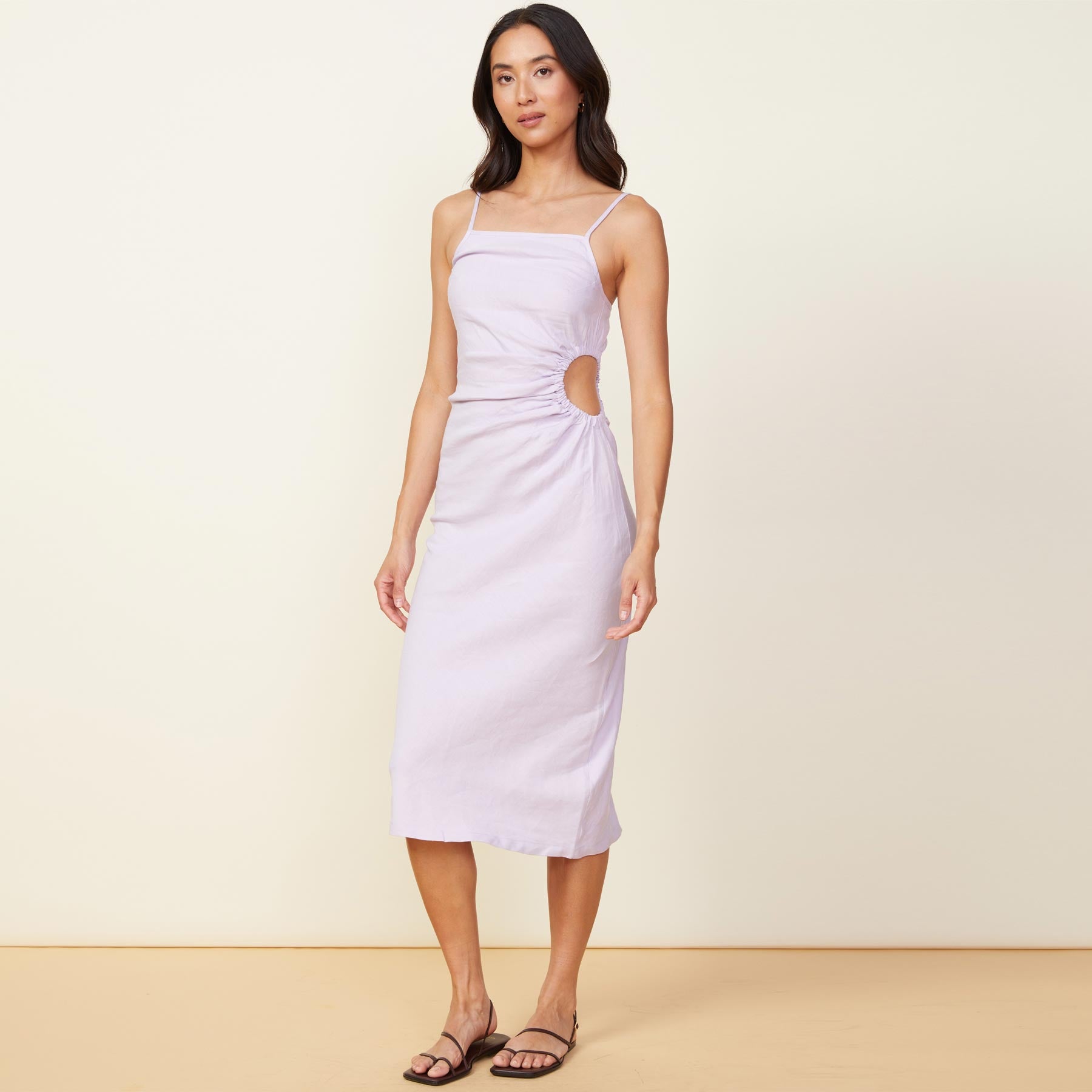 Slip dress in linen fabric