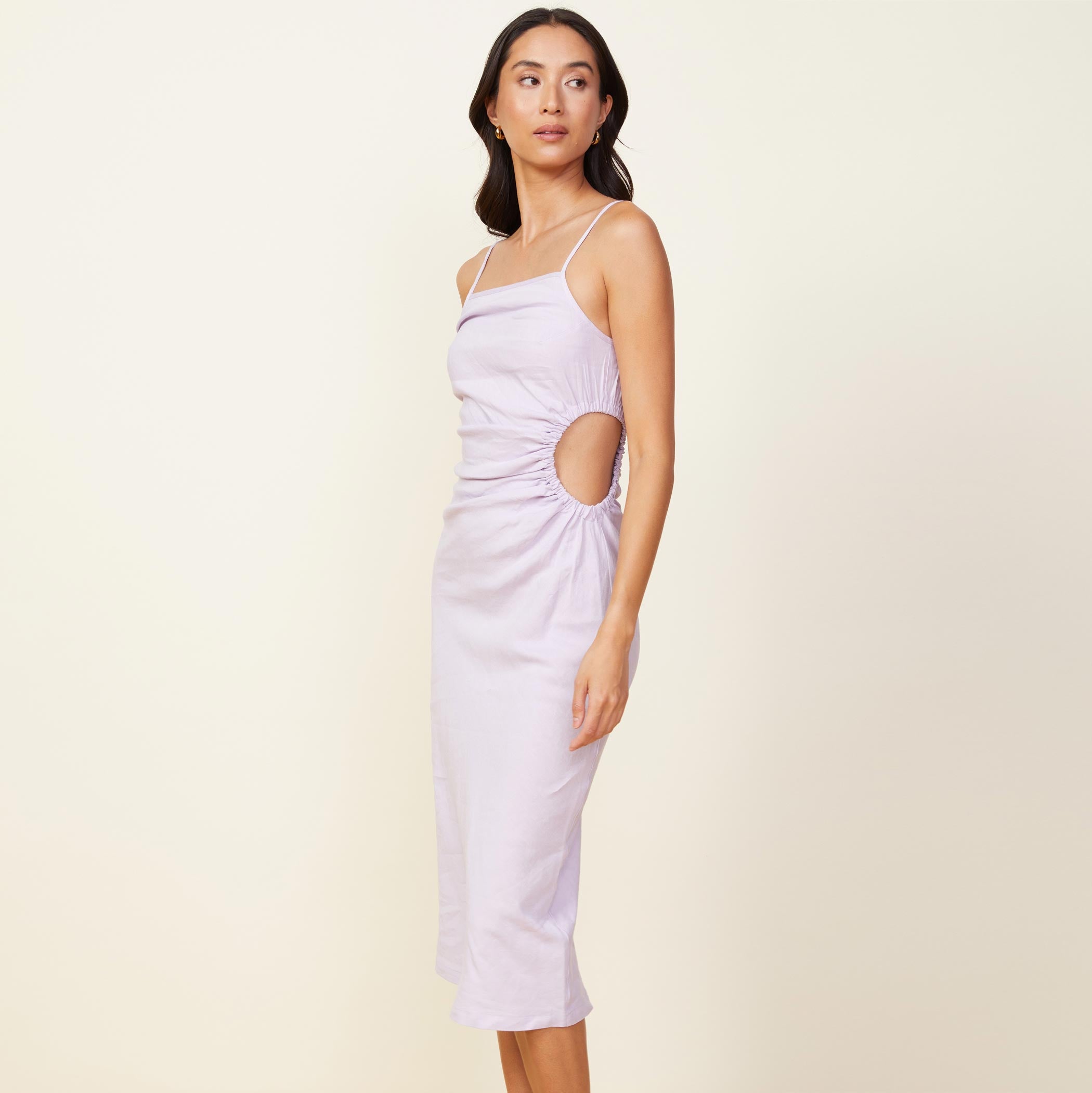 Slip dress in linen fabric