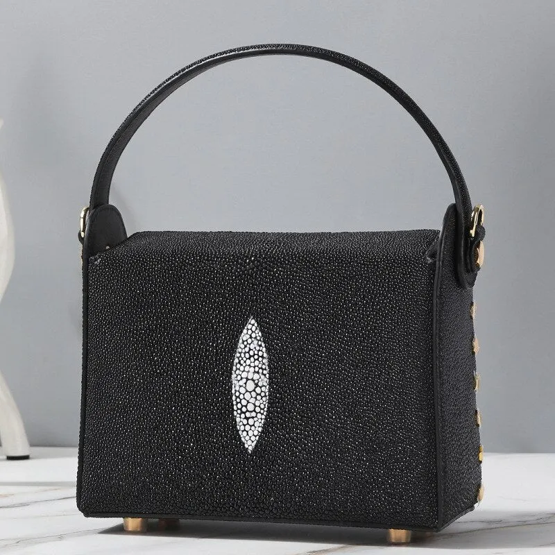 Small Pearl Fish Skin Shoulder Messenger Handbag for Women