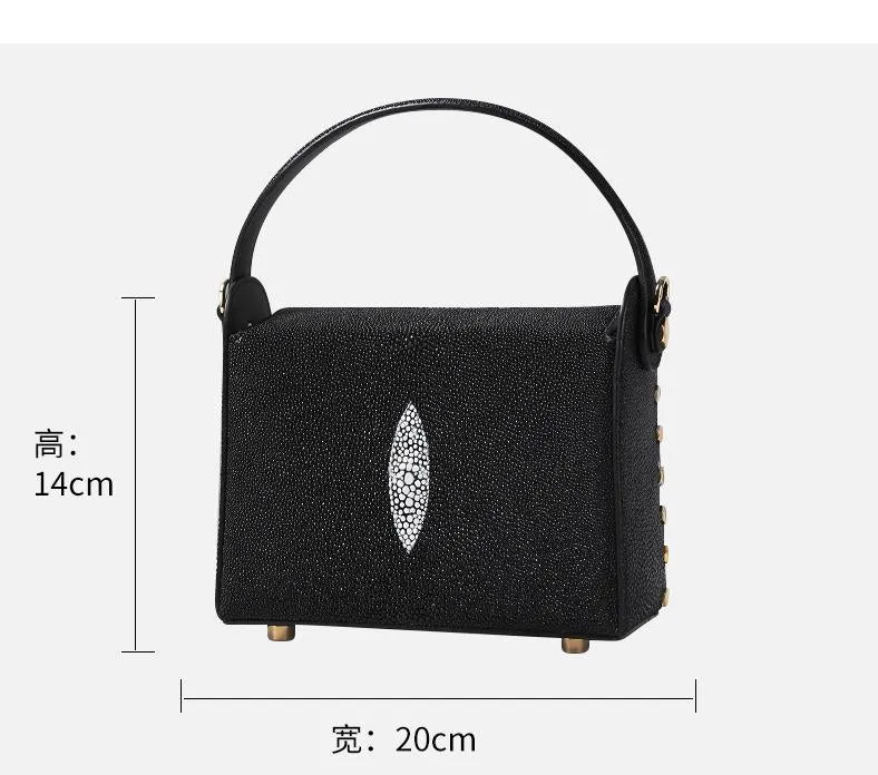 Small Pearl Fish Skin Shoulder Messenger Handbag for Women