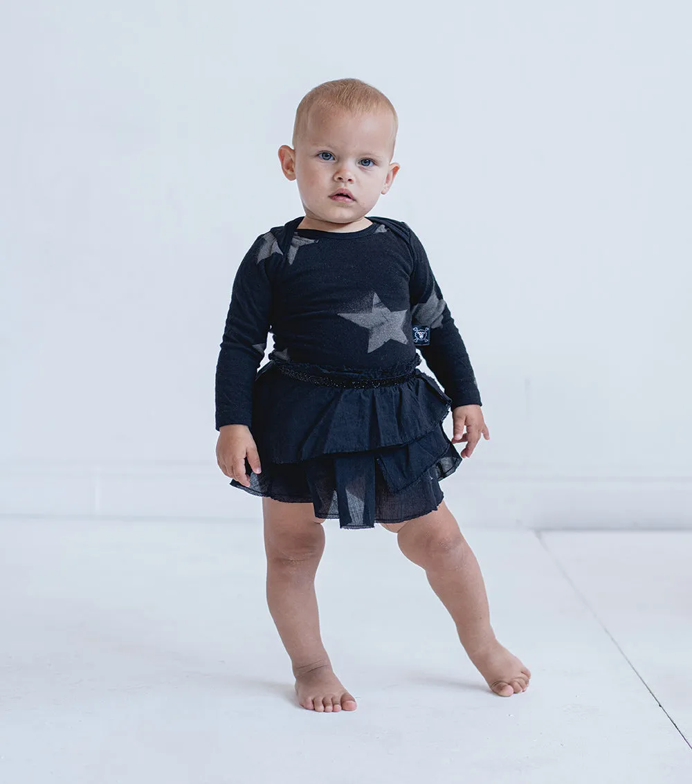 Soft Star Onesie Layered Skirt