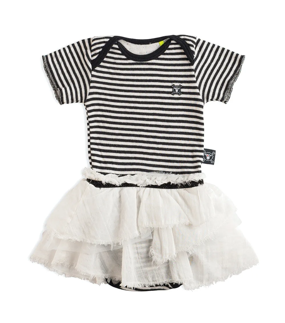 Soft Striped Onesie Skirt