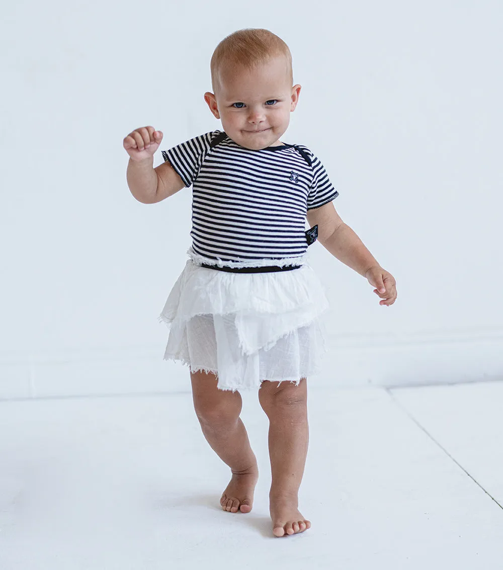 Soft Striped Onesie Skirt