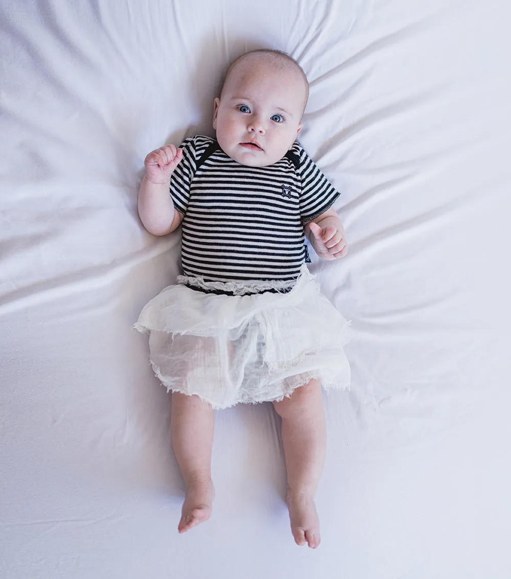 Soft Striped Onesie Skirt