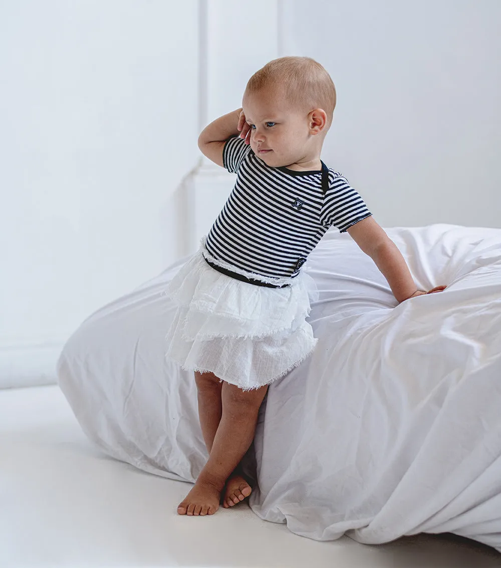 Soft Striped Onesie Skirt