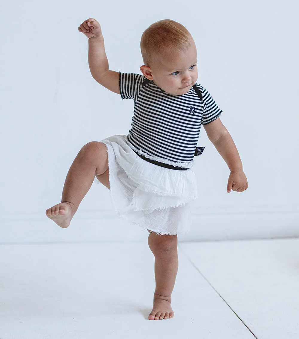 Soft Striped Onesie Skirt