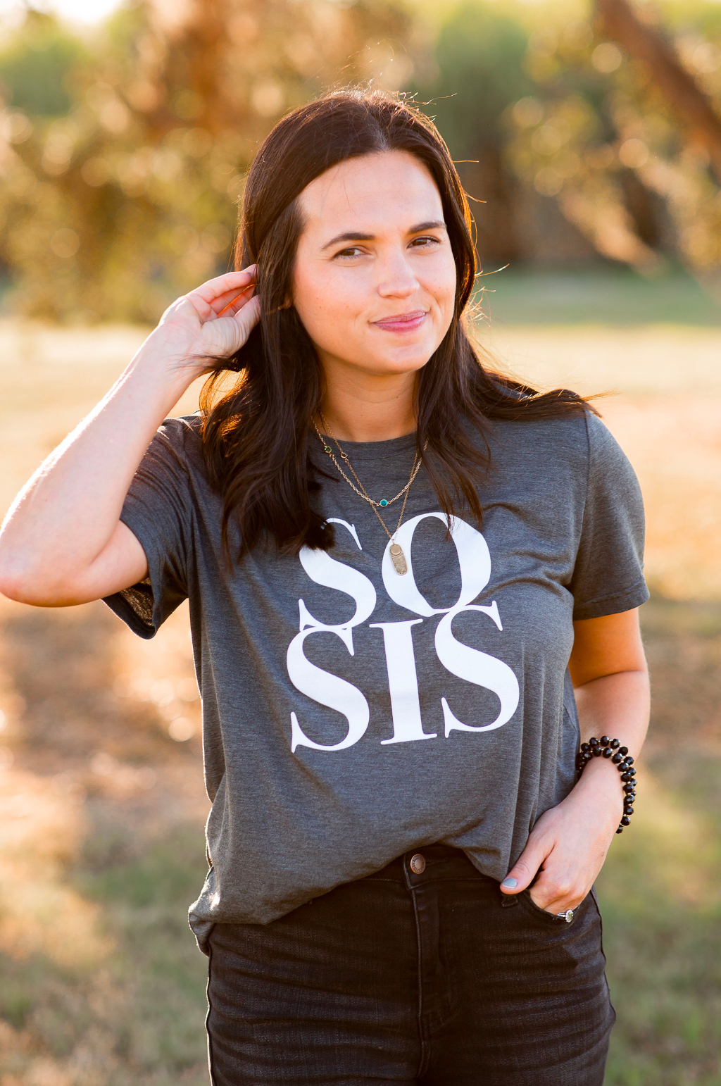 SoSis Grey Branded T-Shirt