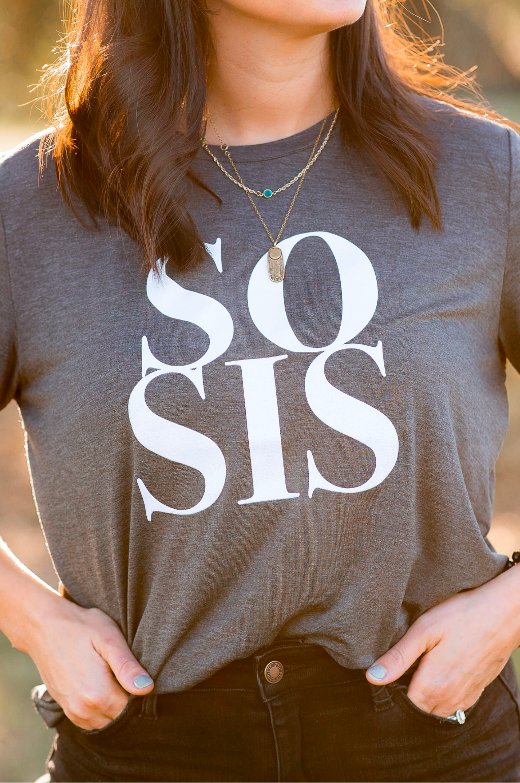 SoSis Grey Branded T-Shirt