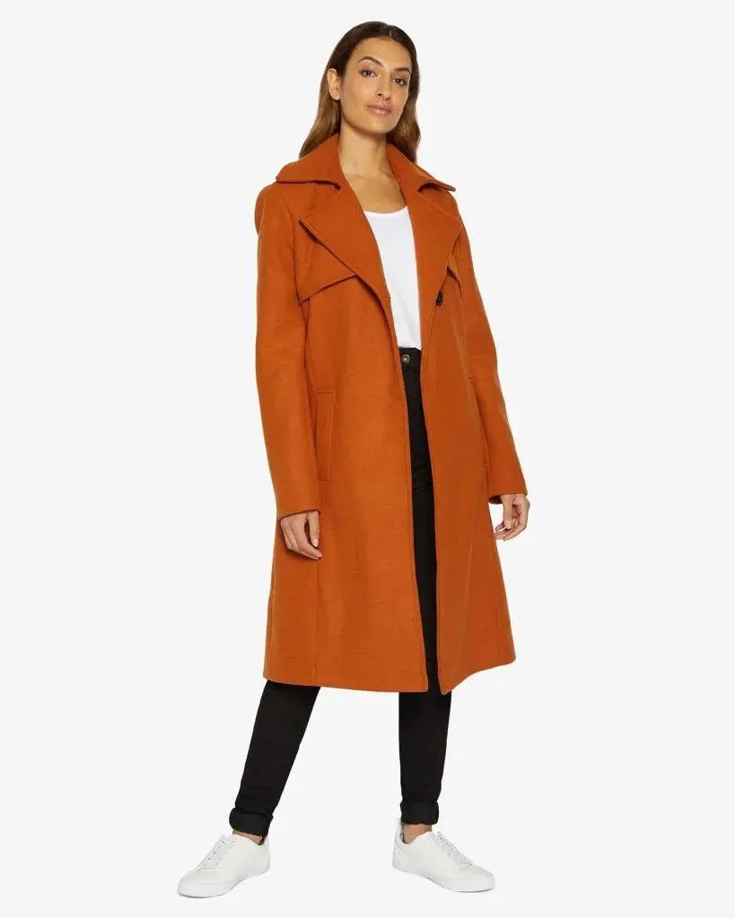 Stylish Lapel Collar Belted Duster Coat