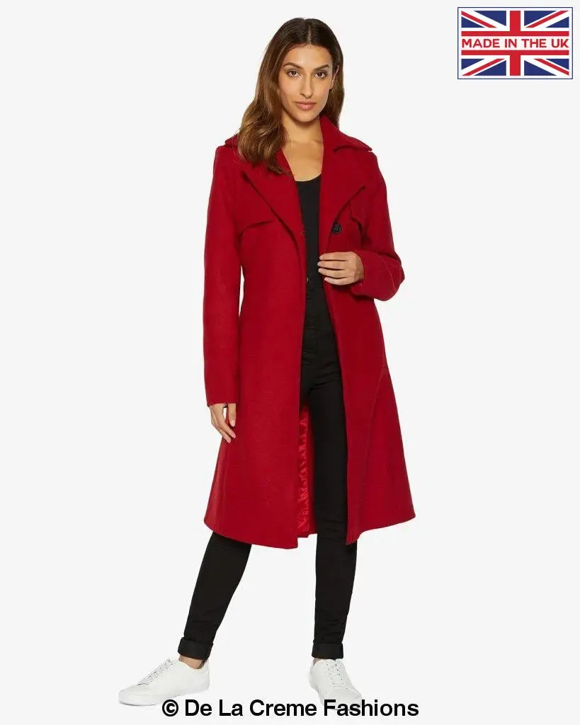 Stylish Lapel Collar Belted Duster Coat