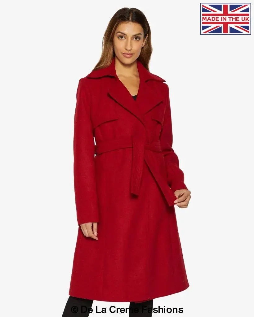 Stylish Lapel Collar Belted Duster Coat