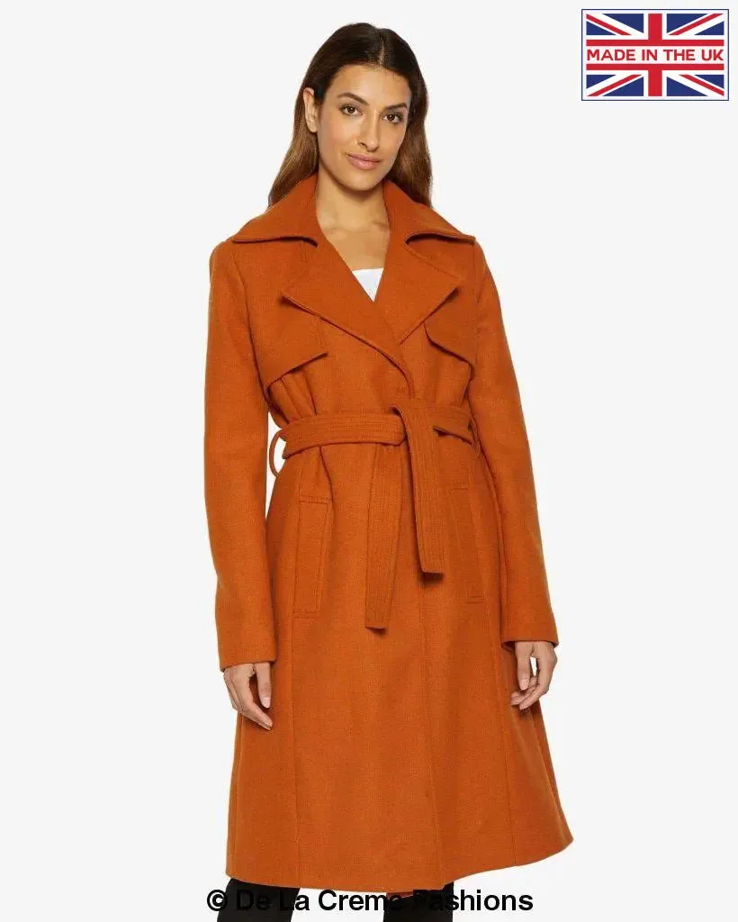 Stylish Lapel Collar Belted Duster Coat