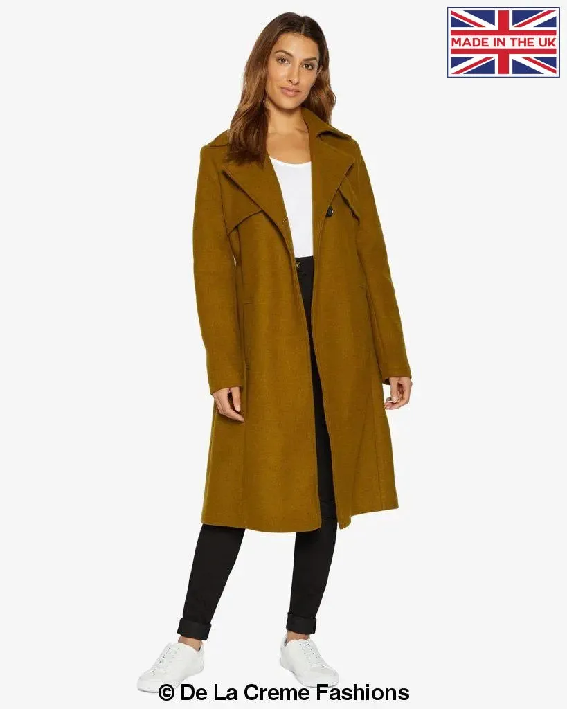 Stylish Lapel Collar Belted Duster Coat