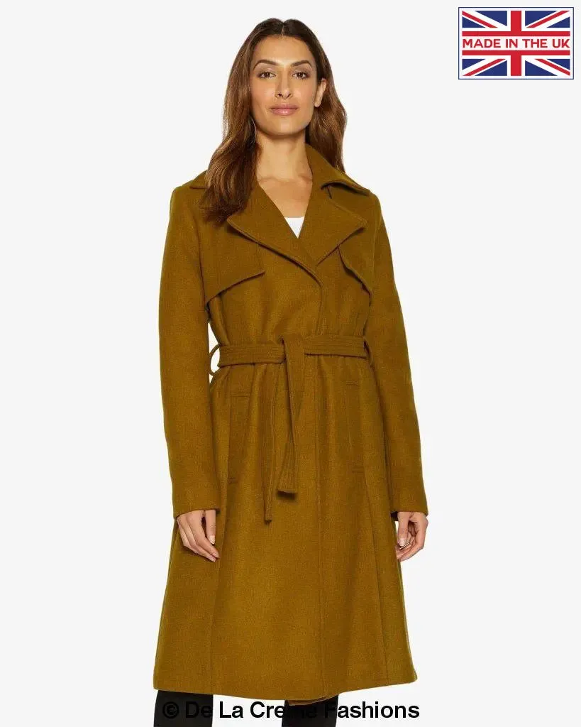 Stylish Lapel Collar Belted Duster Coat