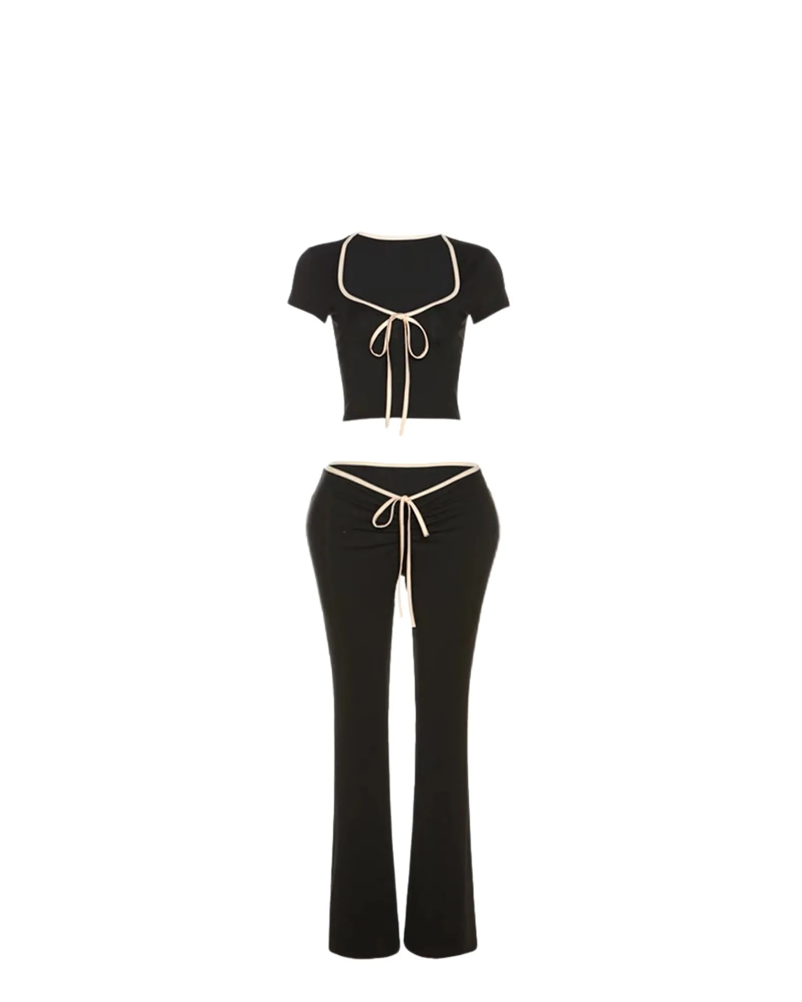 Suite Life Crop Top And Flare Pant Set