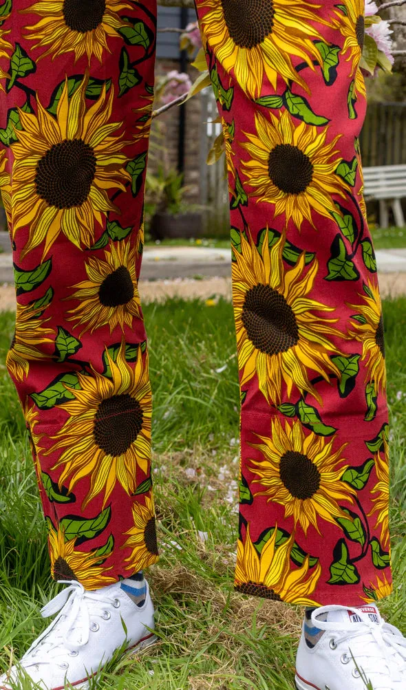 Red Sunflower Overalls