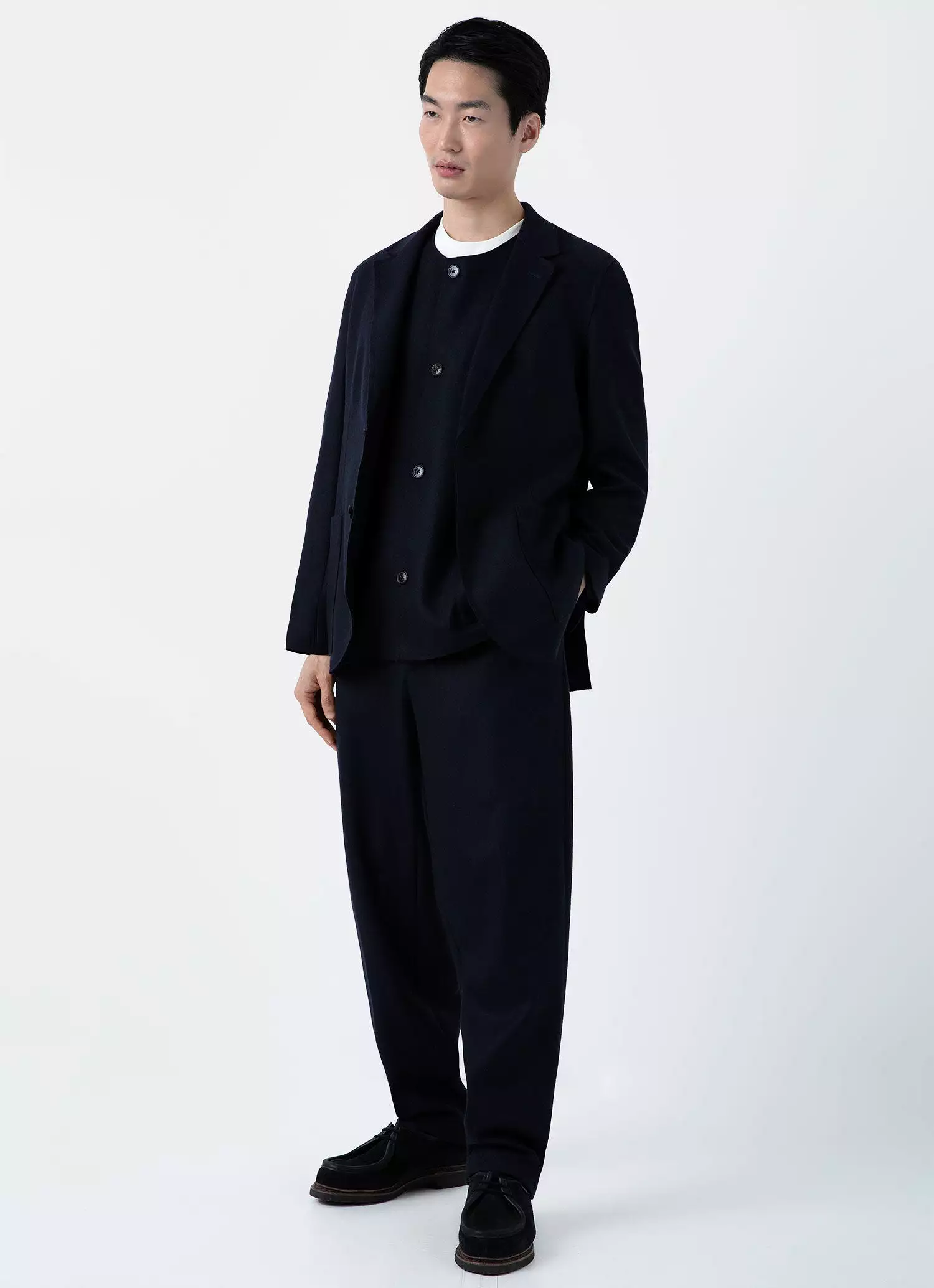 Sunspel x Casely-Hayford Navy Waistcoat for Men.