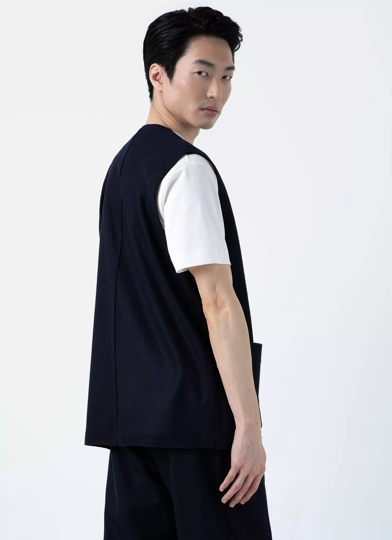 Sunspel x Casely-Hayford Navy Waistcoat for Men.