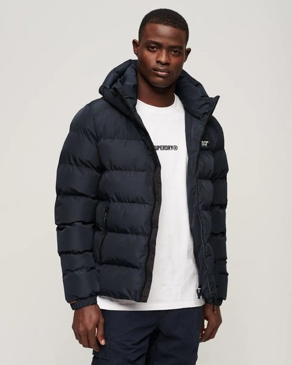 Superdry Eclipse Navy Hooded Sport Puffer Jacket