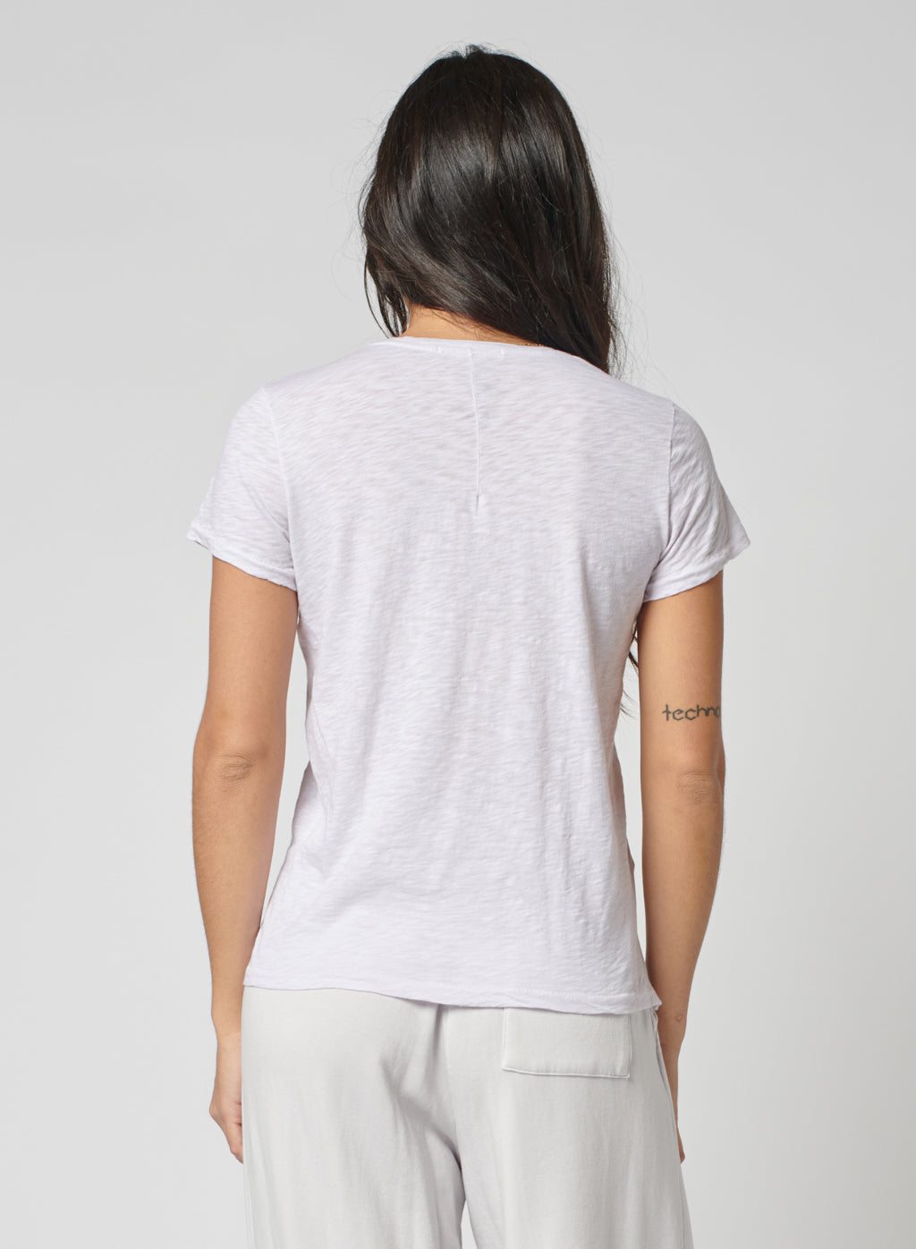 Supima Slub V-Neck White T-Shirt