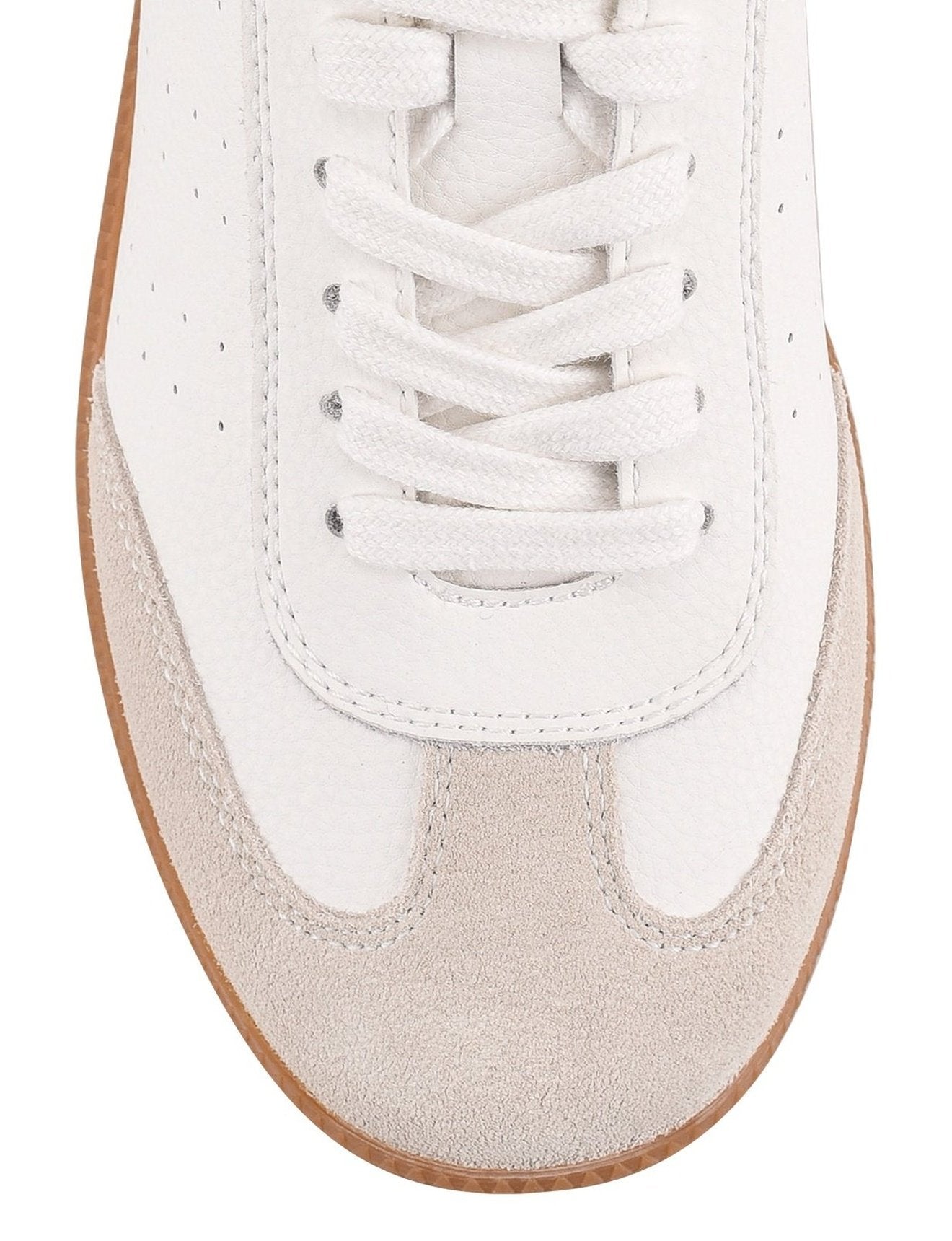 Sutton Cupsole Sneaker - White and Gold Leather