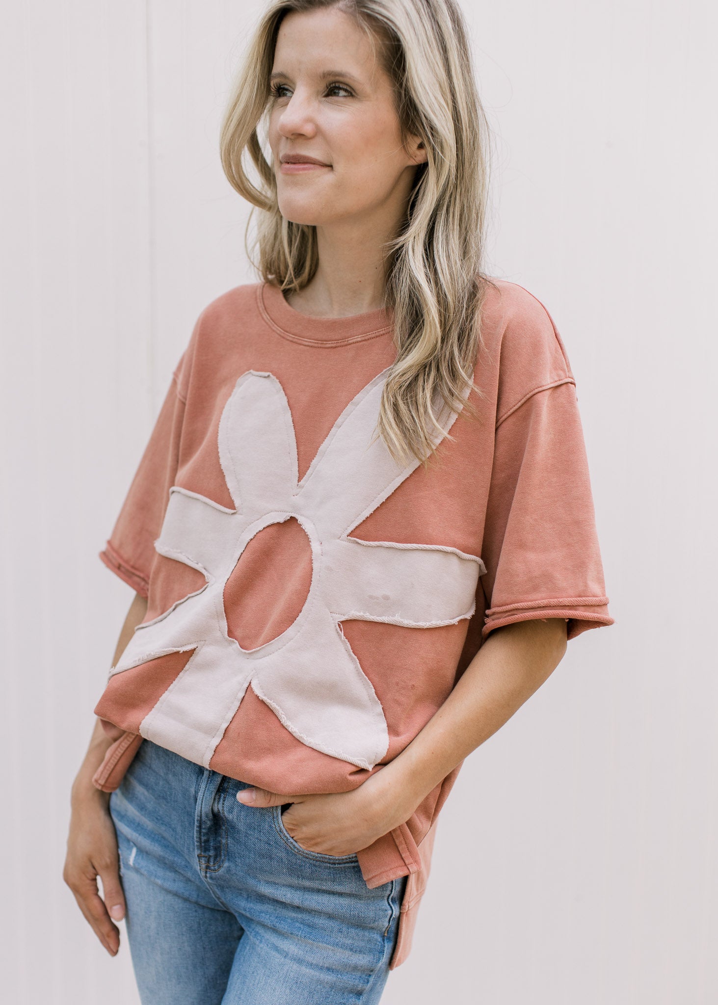 Taupe Floral Blouse