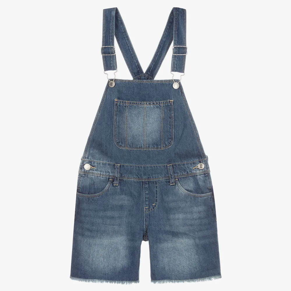 Girls Teen Denim Overall Shorts