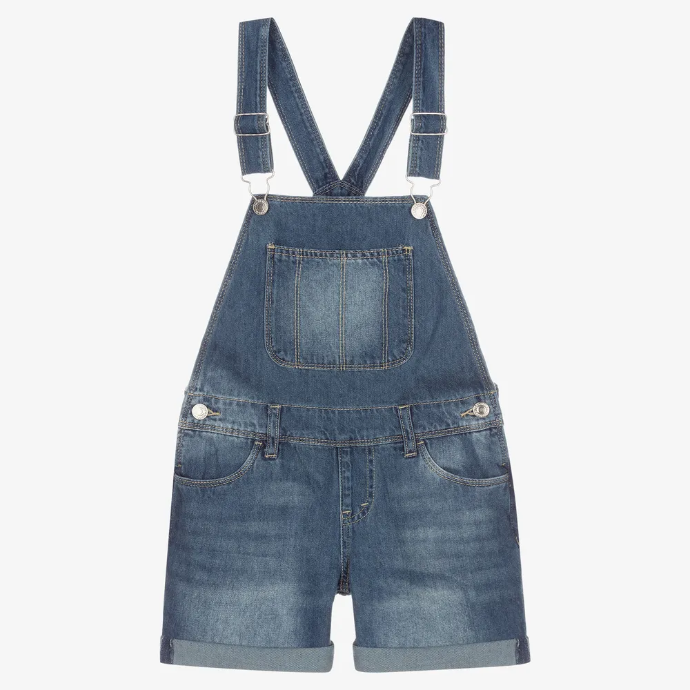 Girls Teen Denim Overall Shorts