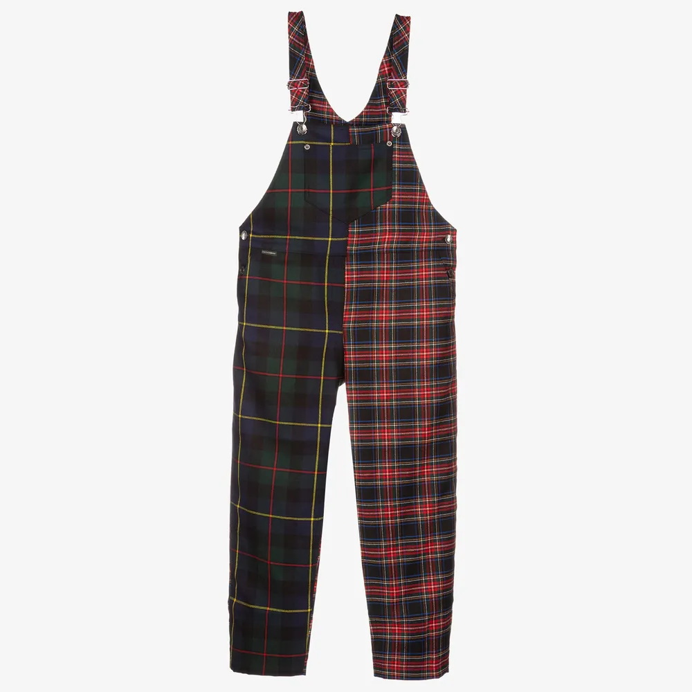 Girls Plaid Overalls