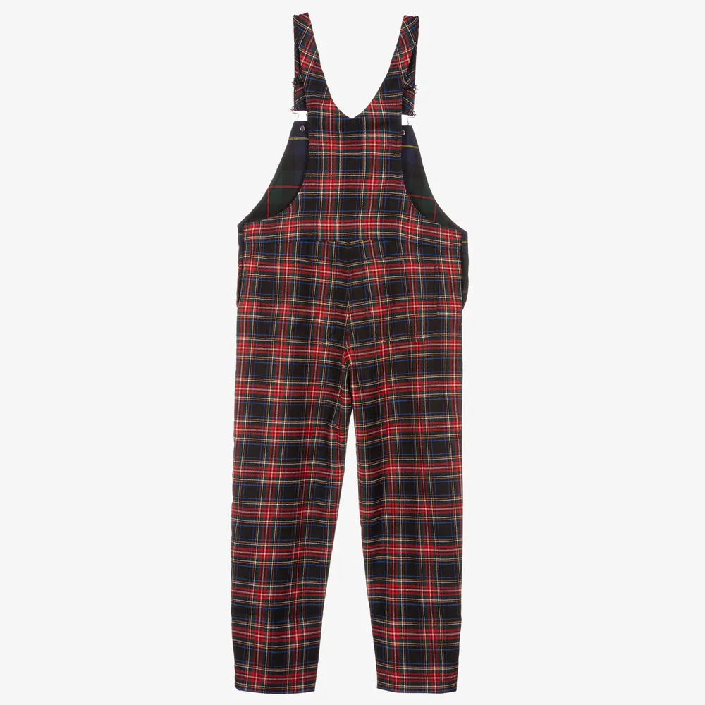 Girls Plaid Overalls