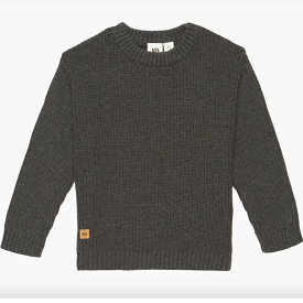 tentree sweatshirt - dark grey heather - highline - kids' crew sweater