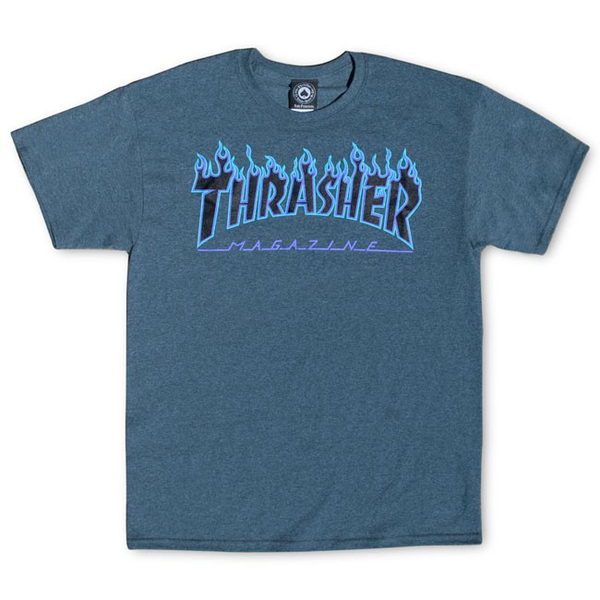 Thrasher Magazine Flame Logo Short Sleeve Dark Heather