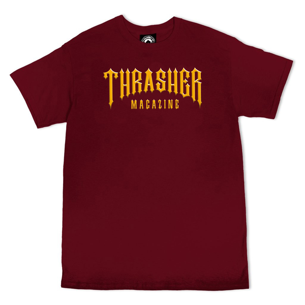 Thrasher Maroon T-Shirt with Low Logo - Short Sleeve - Reduced Price