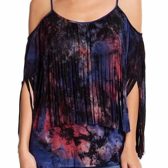 Purple Tie-Dye Bell Sleeve Top