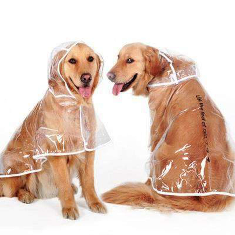 Transparent Rain Poncho for Big Dogs