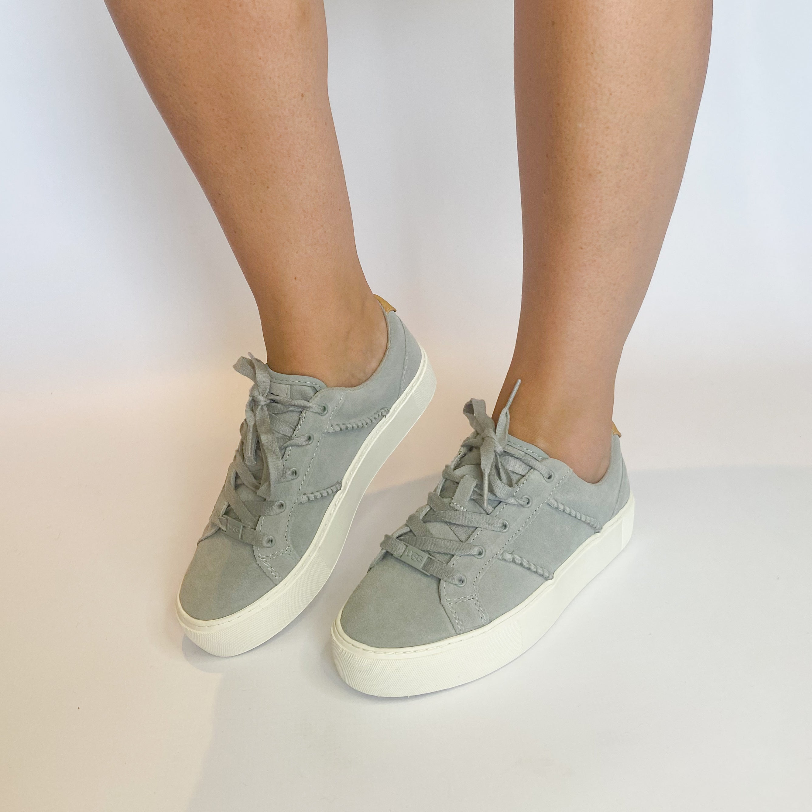 UGG gray dinale suede sneaker.