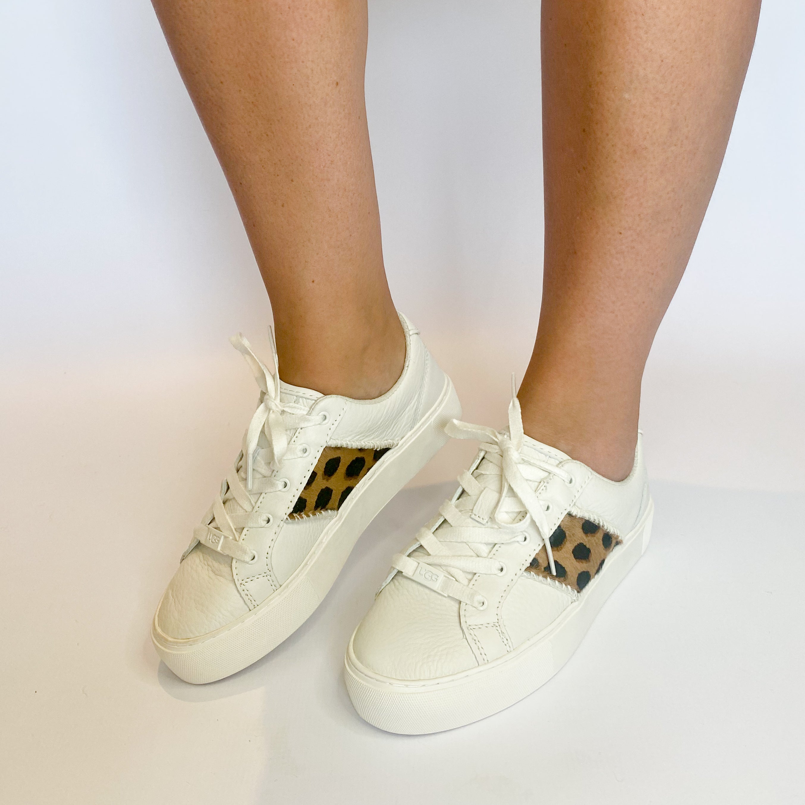 UGG white dinal cheetah print sneakers