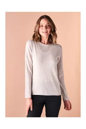 Uimi - Mushroom Phoebe Crew Neck Jersey Top