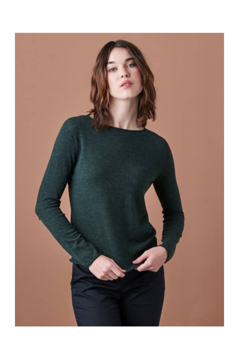 Uimi - Phoebe Crewneck Jersey Top - Seaweed