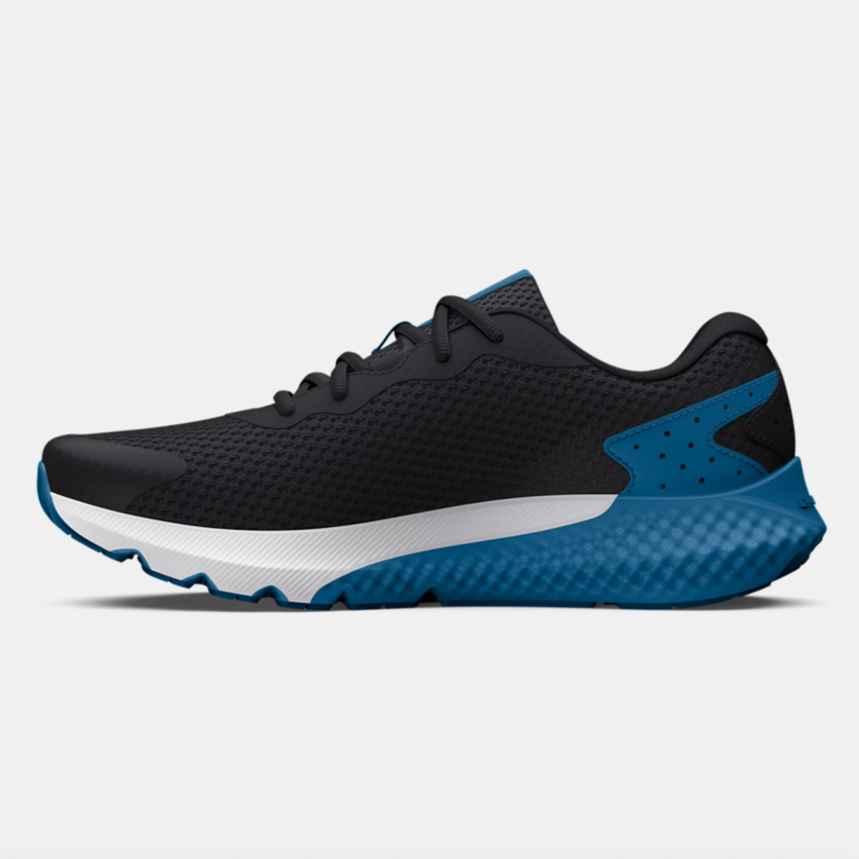 Under Armour Black Cosmic Blue Orange Blast Charged Rogue 3 Youth Sneaker