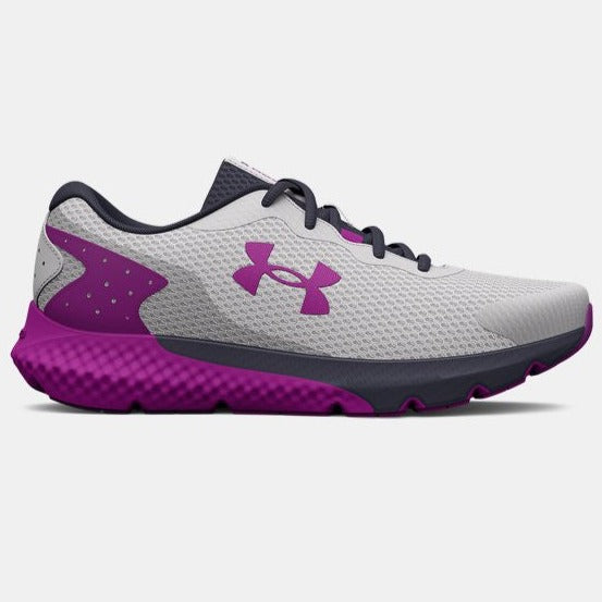 Under Armour Charged Rogue 3 Youth Sneaker - Halo Grey/Strobe